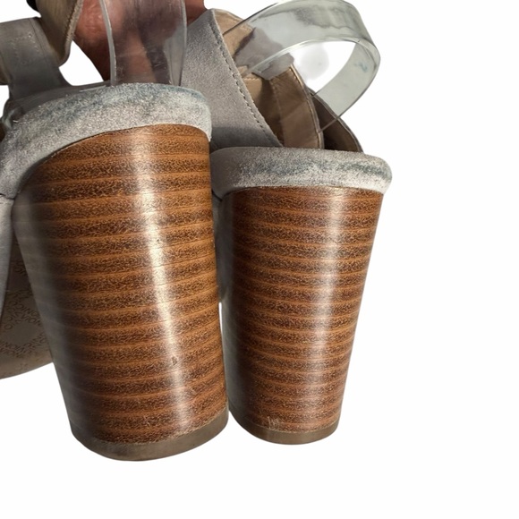 Vionic Kaia Light Gray Peep Toe Leather Block Heel Slingbacks Sz 9 - Picture 11 of 13